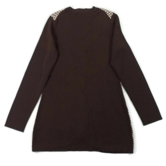 BCBGMaxAzria Brown Pink Long Sleeve Zip Front Cardigan Sweater Womens M NWT - Picture 8 of 13